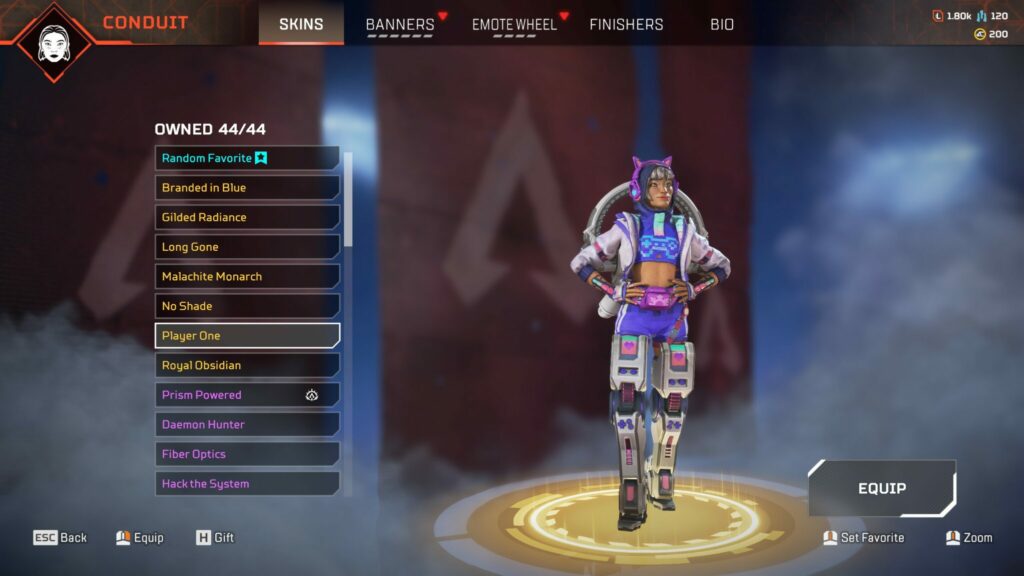 Conduit Player One skin in Apex Legends