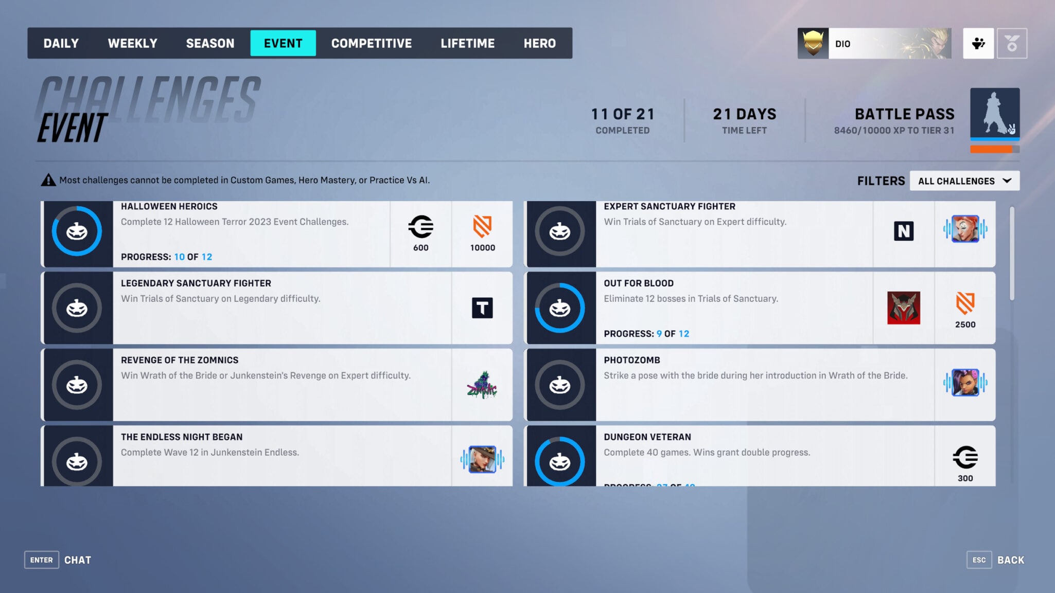 Overwatch 2 Halloween Terror 2023 challenges and rewards