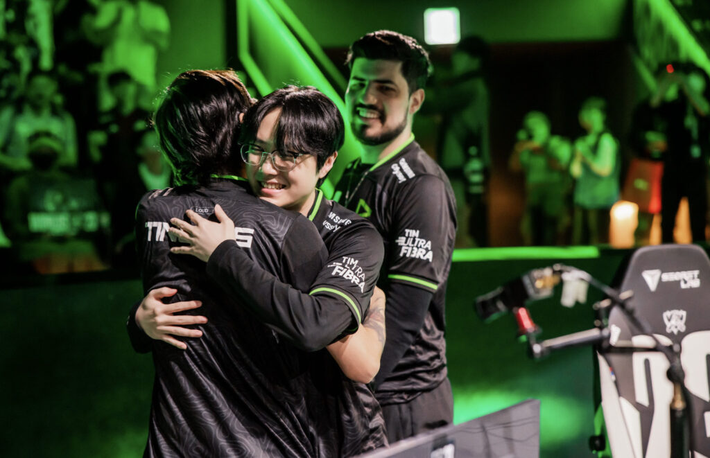 The perfect start to LOUD's Worlds run for 2023 - image via Colin Young-Wolff/Riot Games