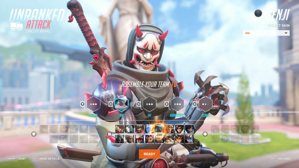 Players cannot select or see the hero