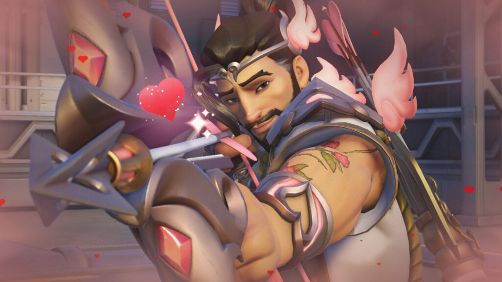 Overwatch 2's Cupid Hanzo skin from the Ultimate Valentine event