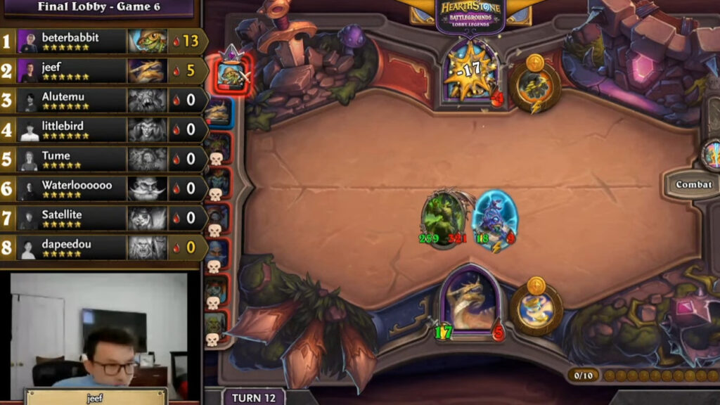 Jeef at the Hearthstone Battlegrounds Lobby Legends Fall Championship