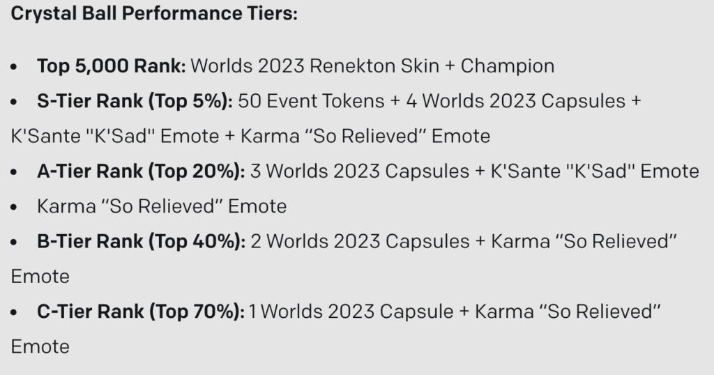 Some of the exclusive prizes for Worlds 2023 - image via official LoL Esports site