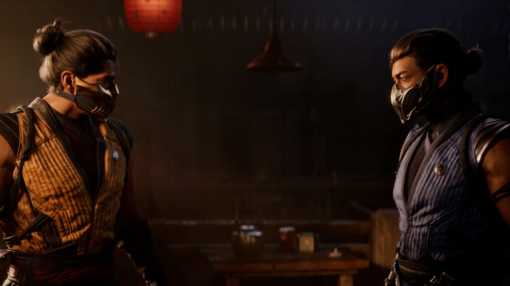 Cinematic screenshot featuring Scorpion and Sub-Zero