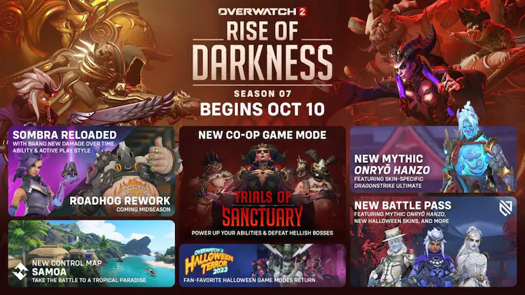 Overwatch 2 Season 7 Rise of Darkness roadmap