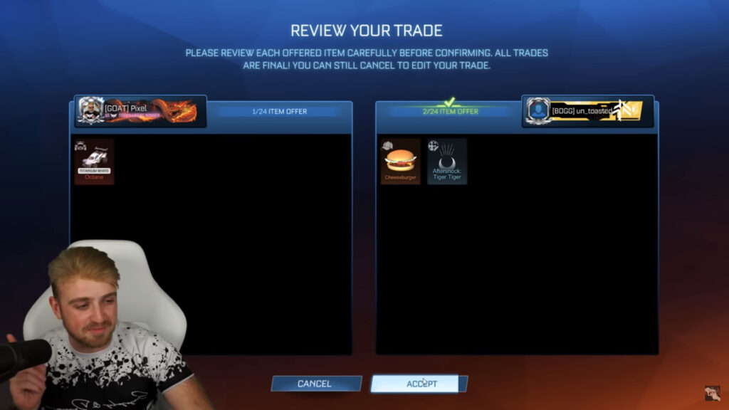 rocket league player trading