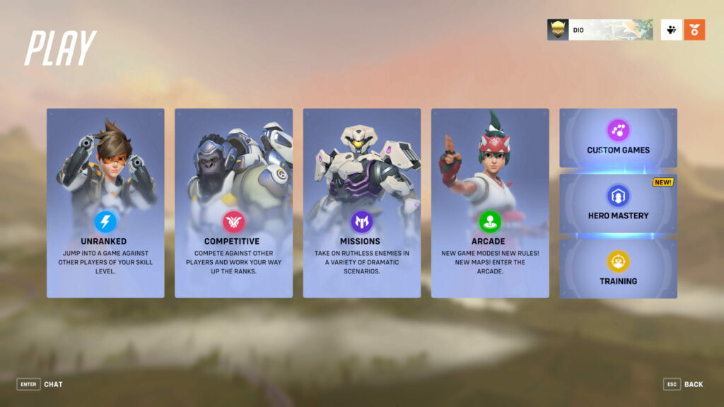 Different game modes 