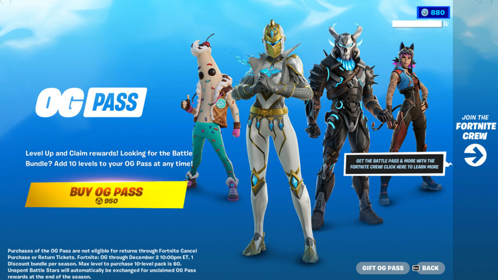 Fortnite OG Battle Pass: All Outfits and rewards in the ‘OG Pass’
