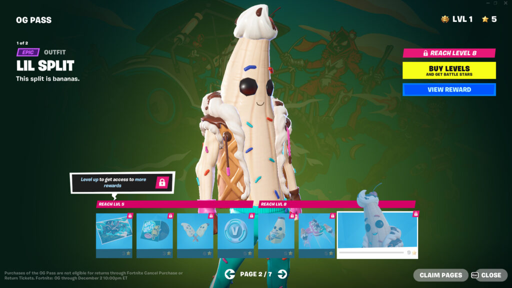 Fortnite OG Battle Pass Page 1