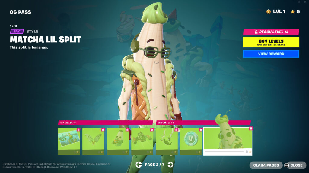 Fortnite OG Battle Pass Page 2