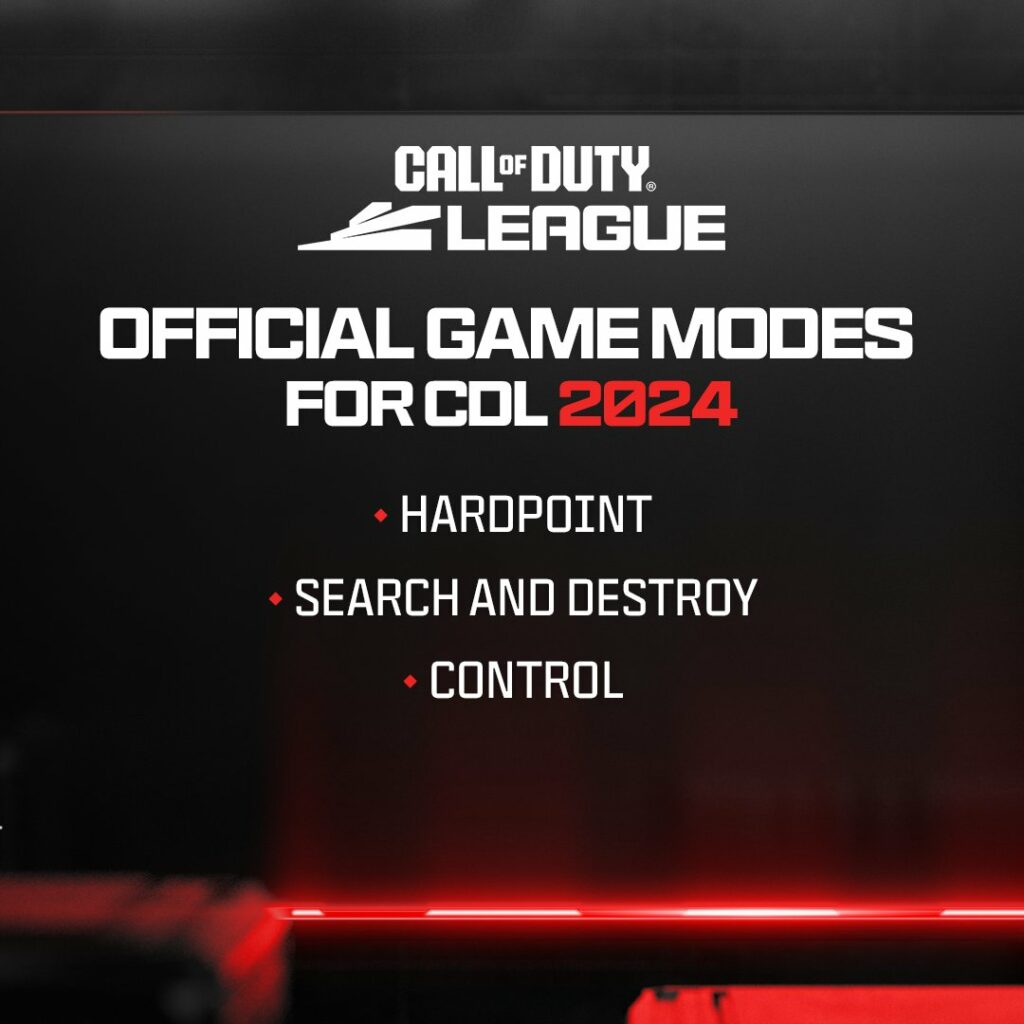The CDL 2024 official game modes.