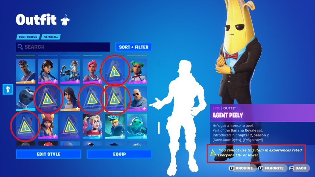 New Fortnite age restriction prevents you from using skins in certain game modes (updated)