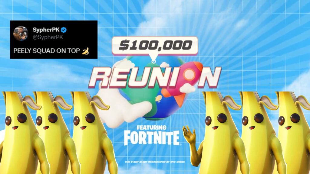 $100K Fortnite Reunion tournament ends with Peely Squad takeover