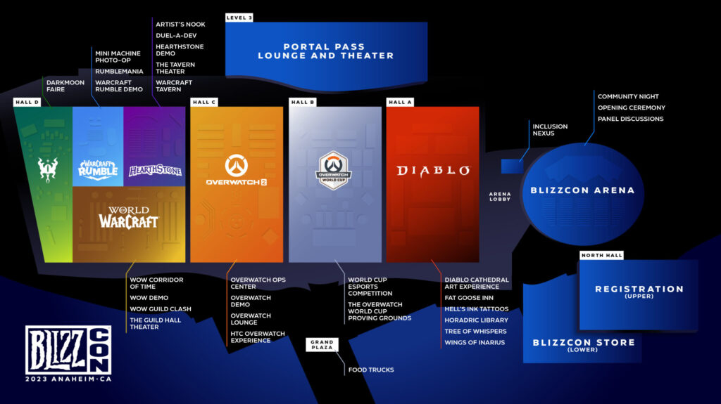 BlizzCon 2023 map and floor plan