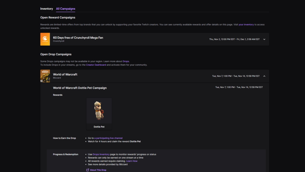 World of Warcraft Twitch drops