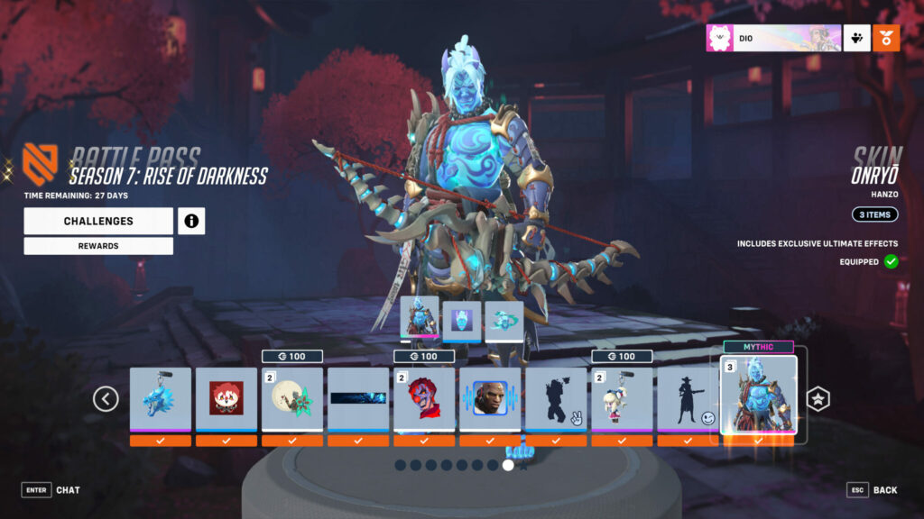 Mythic Hanzo skin from Overwatch 2 Season 7