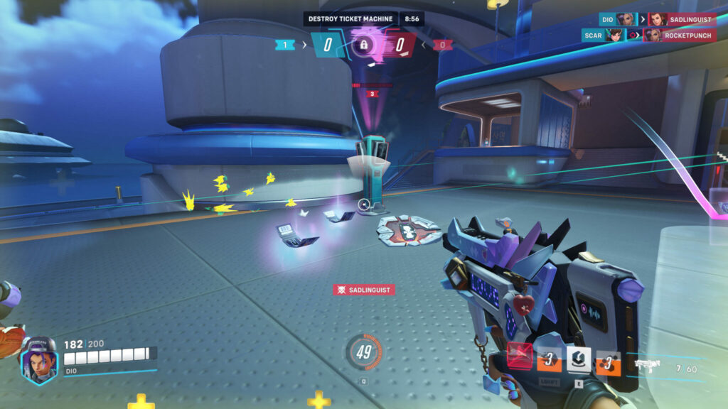 Collect and turn in tickets to score points 