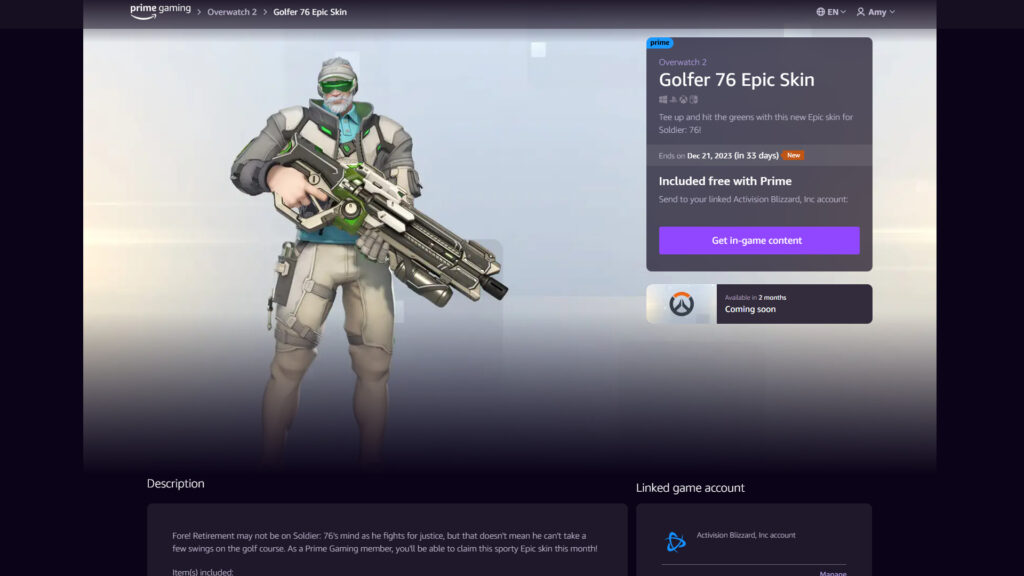 Golfer Soldier 76 skin