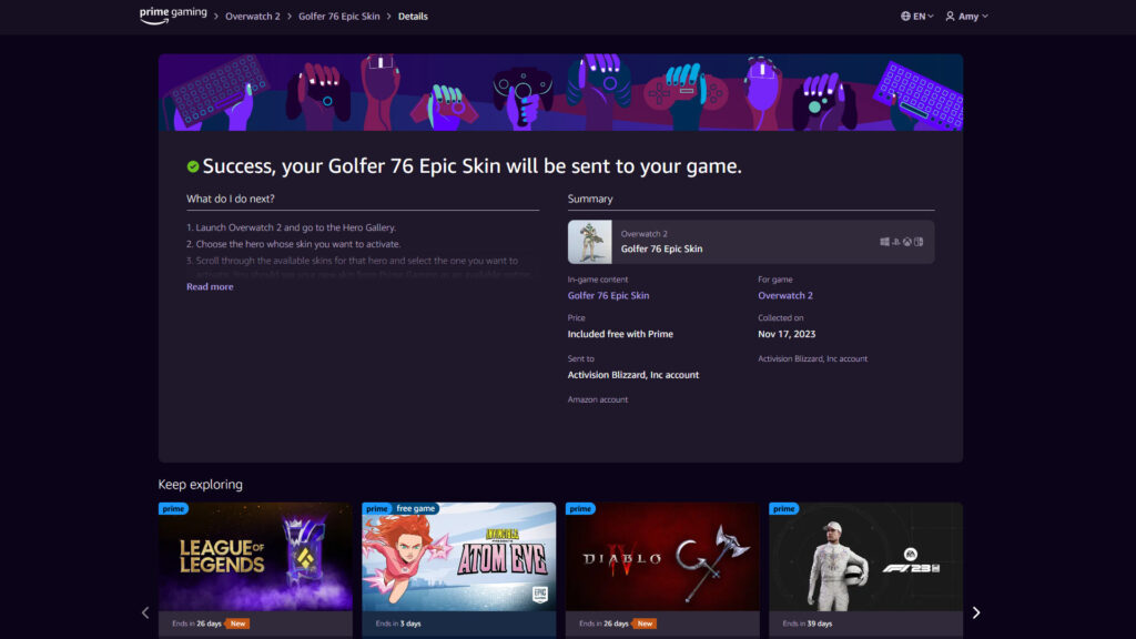 Overwatch 2 Golfer 76 skin