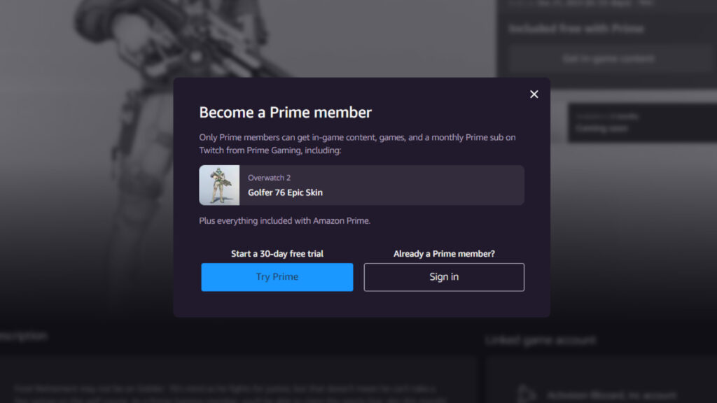How to sign up for Prime Gaming 