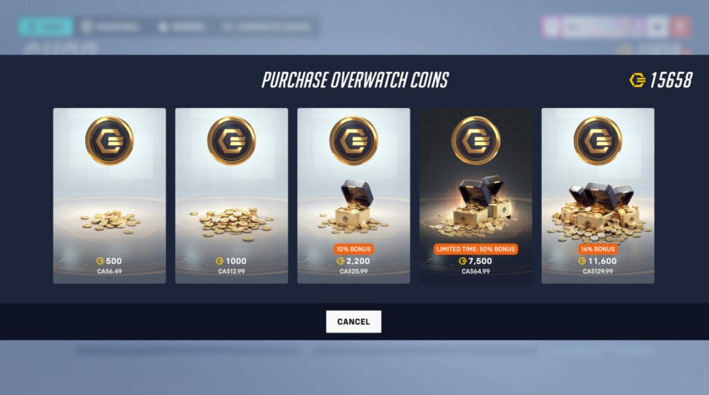 Overwatch Coins cost in CAD