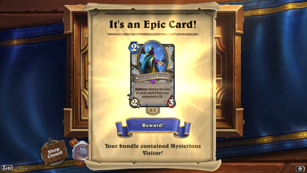 Launch Hearthstone to see your free epic card 