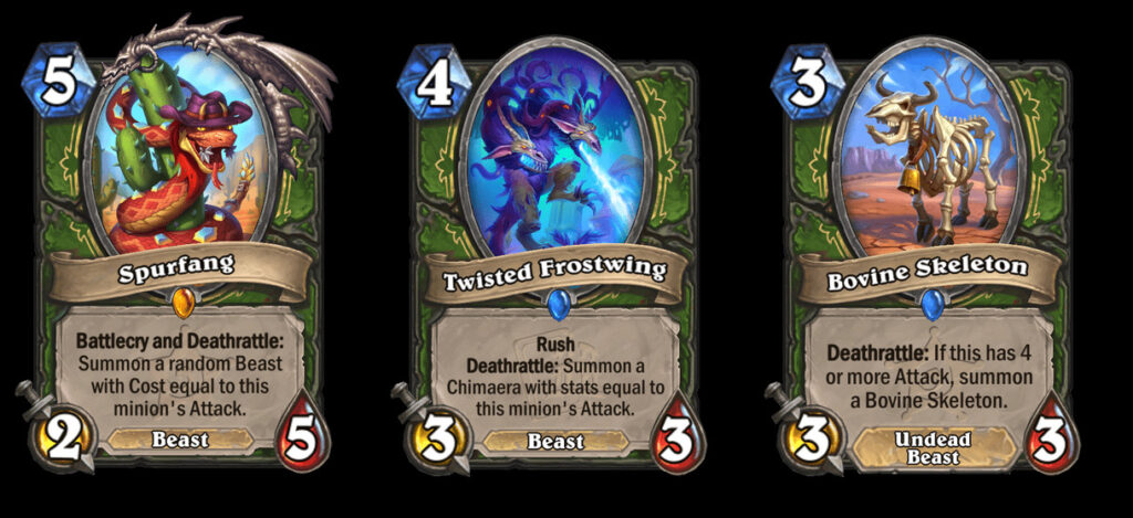 Spurfang, Twisted Frostwing, and Bovine Skeleton