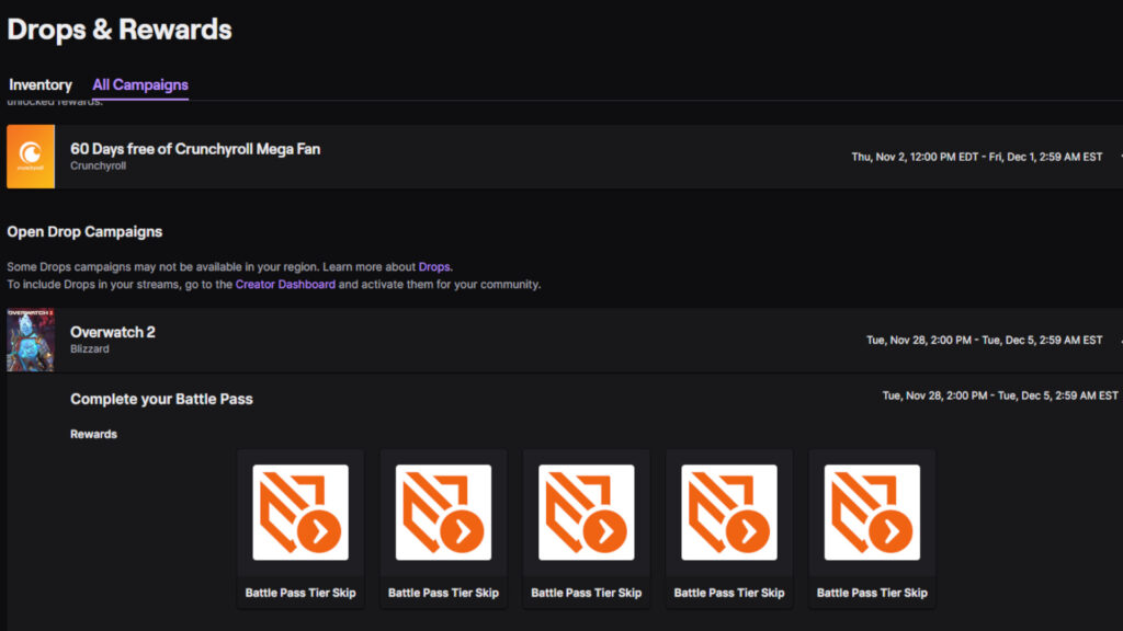 Overwatch 2 Battle Pass tier skips screenshot