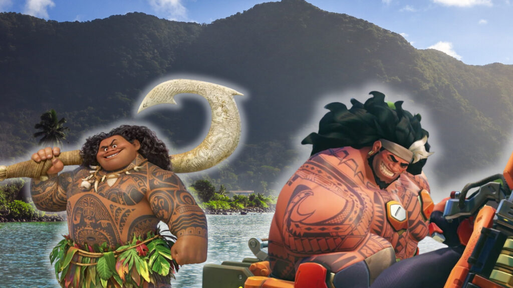 What can Mauga say except “You’re Welcome” in homage to Maui from Moana