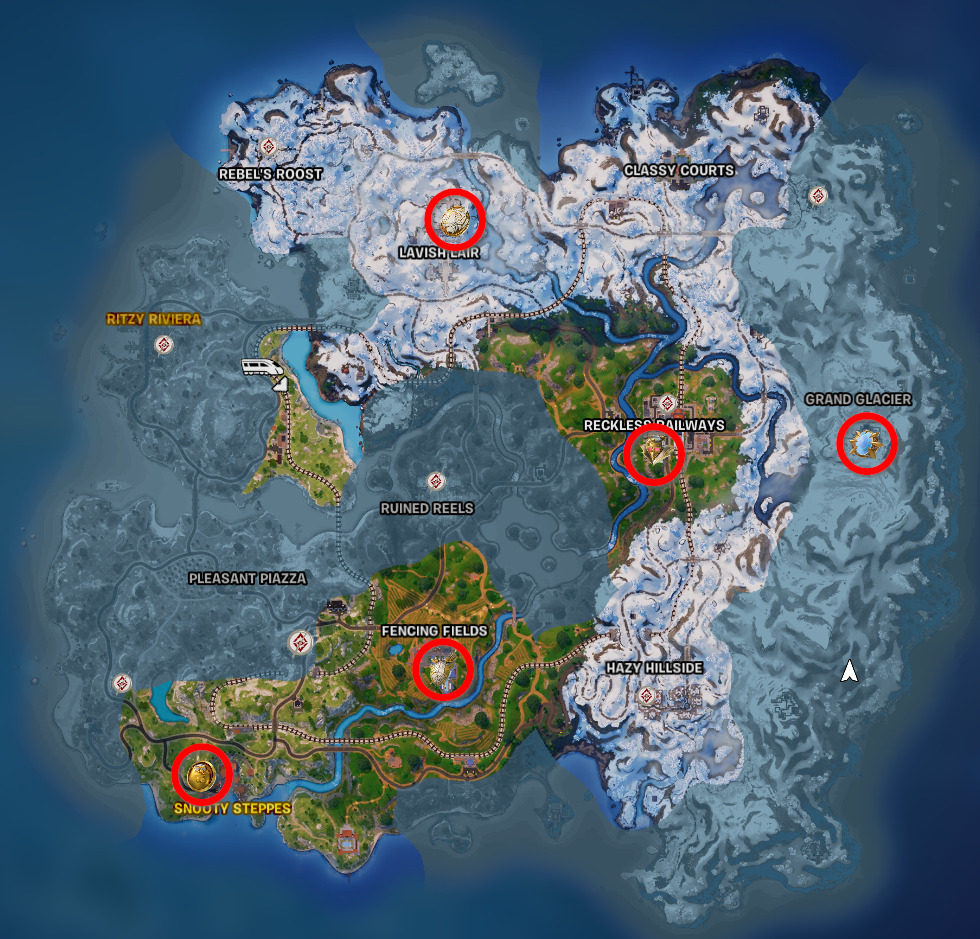 Golden Medallions locations in Fortnite