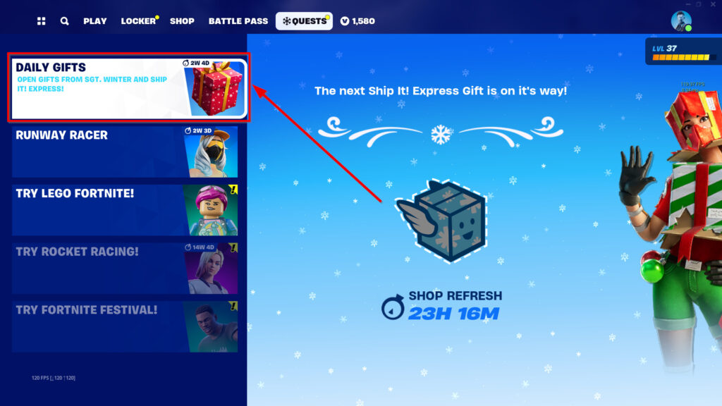 Fortnite Winterfest 2023 instructions 2