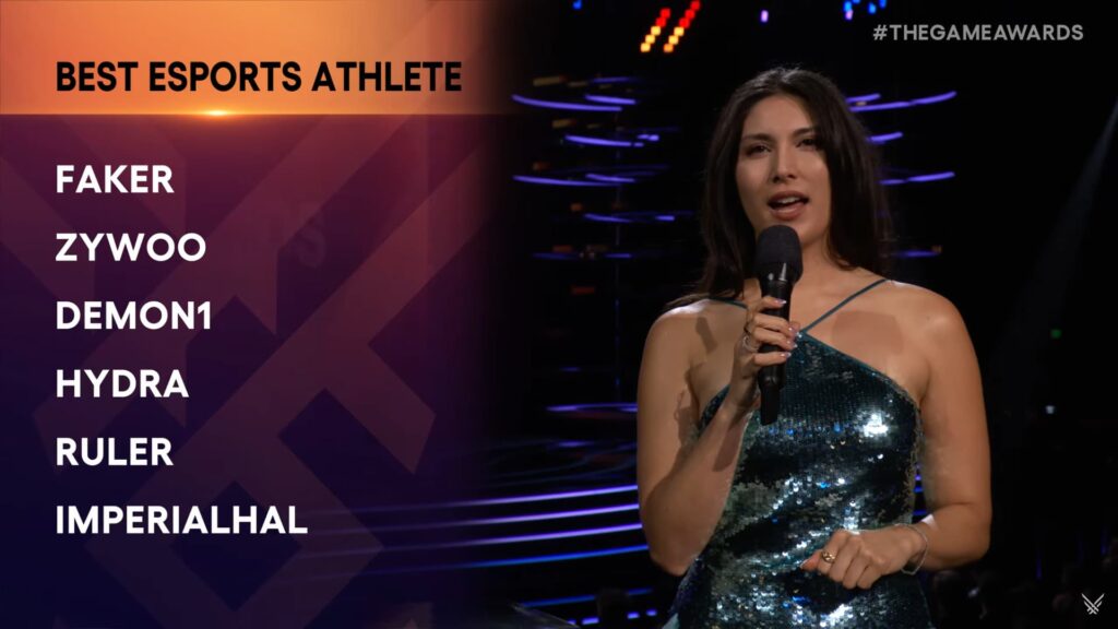 The nominees for Best Esports Athelete at The Game Awards 2023.
