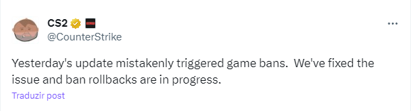 Statement about the CS2 ban wave