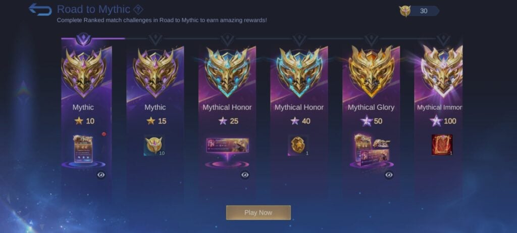 MLBB Road to Mythic Rewards