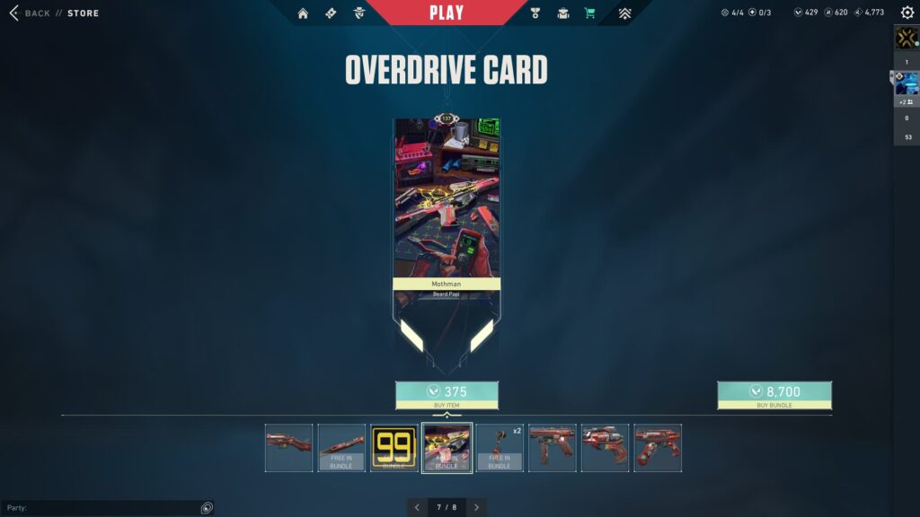 The Overdrive Player Card.