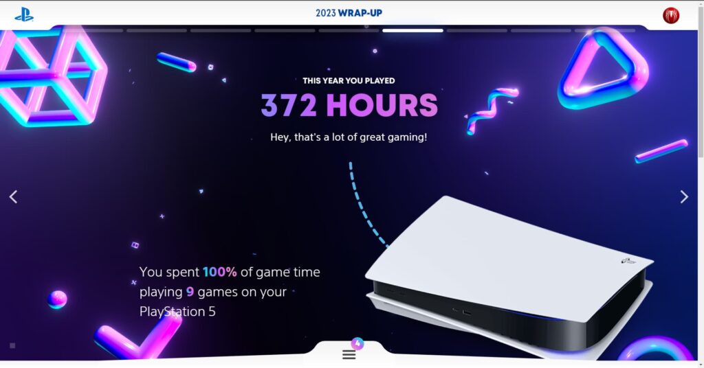 The page showcasing the amount of hours played total.