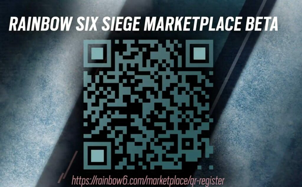 The Rainbow Six Siege marketplace Beta QR Code