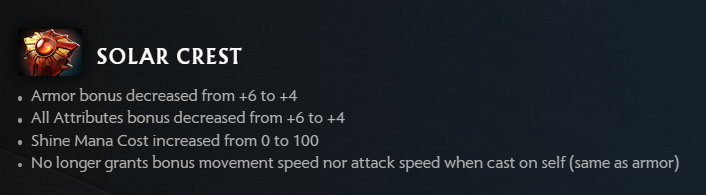 You meme'd too close to the sun! Solar Crest nerfed in patch 7.35b as Valve breathes new life into struggling heroes, and forgets others.