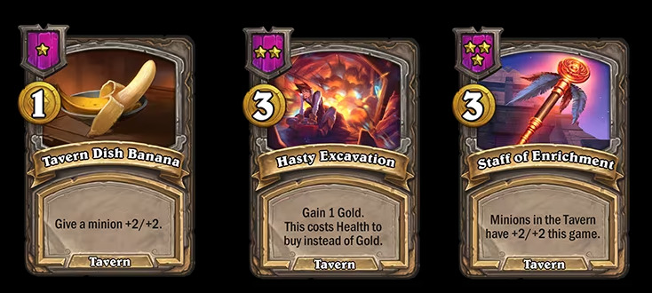 Tavern Dish Banana, Hasty Excavation, and Staff of Enrichment