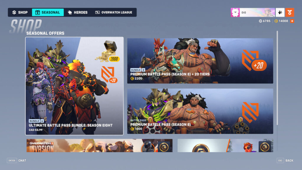 Overwatch 2 Season 8 Battle Pass skins 