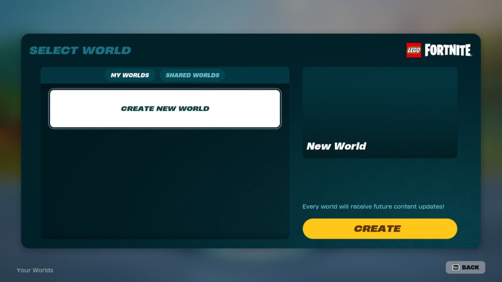 Lego Fortnite world creation screenshot 