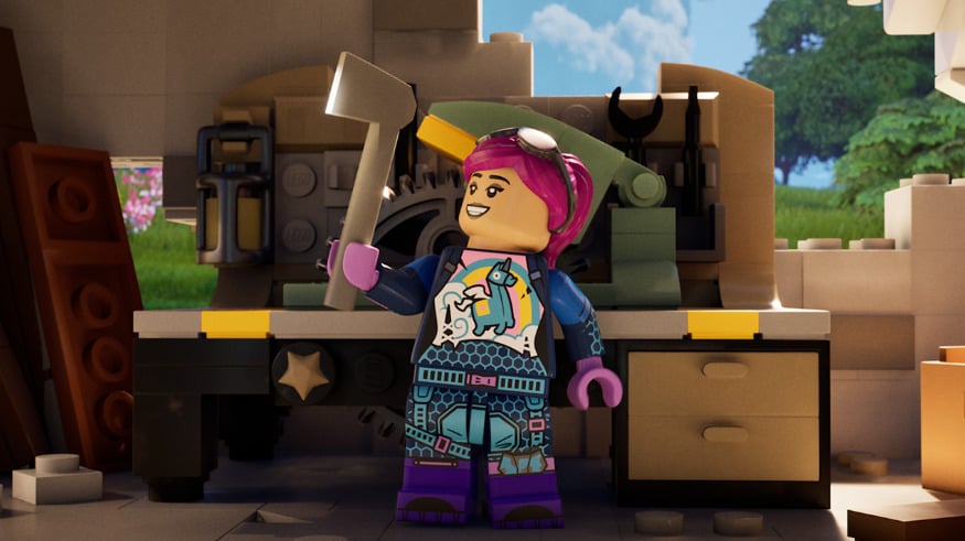 Screenshot of the LEGO Fortnite game mode 