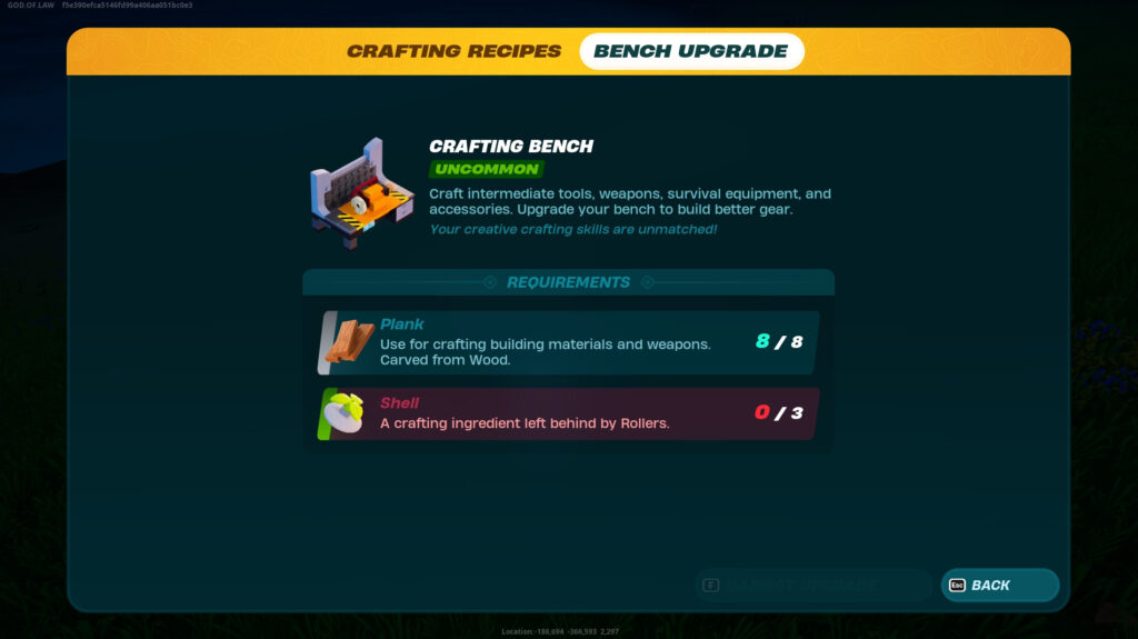 Uncommon Crafting Bench in LEGO Fortnite 