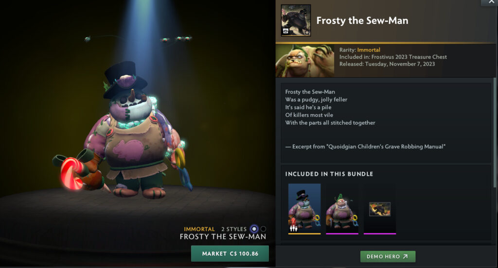 The Frostivus Pudge Persona, Frosty the Sew-Man