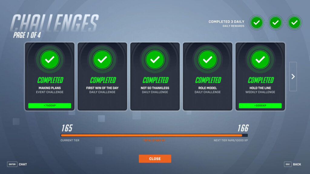 Completing Overwatch 2 challenges 