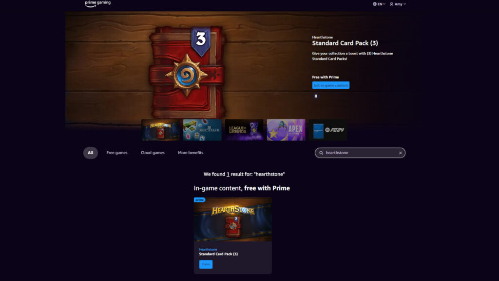 Three free Standard Hearthstone card packs