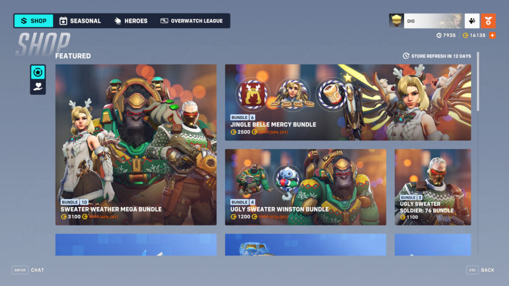 Overwatch 2 Jingle Belle Mercy skin