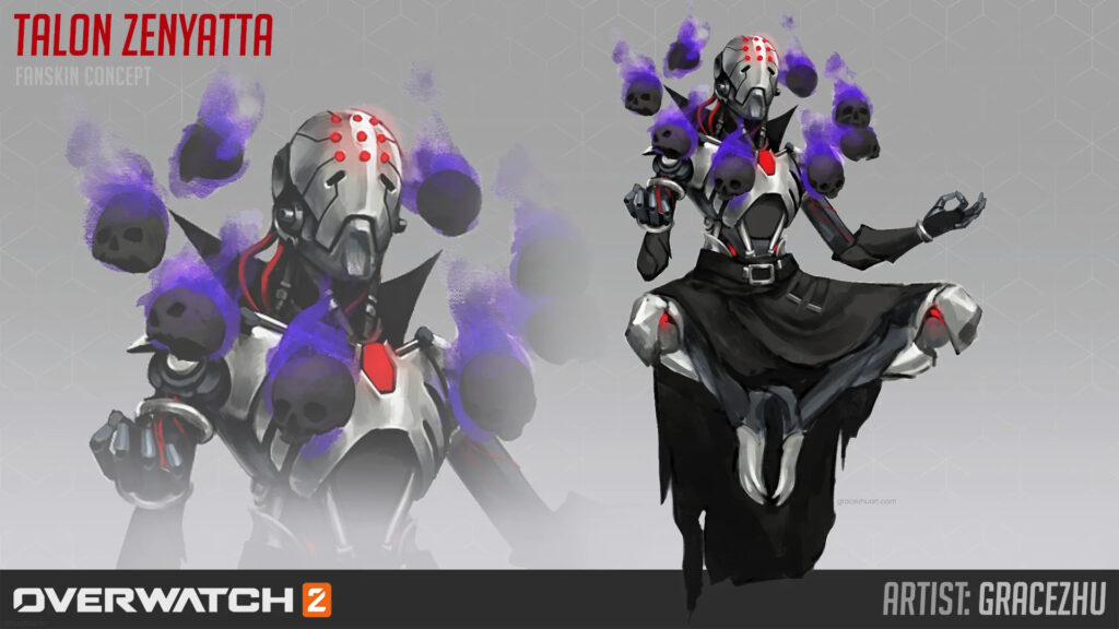 Overwatch 2 Talon Zenyatta skin concept art 
