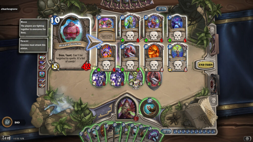 The Piñata Golem appears in the second phase of the A New Year Bash Tavern Brawl