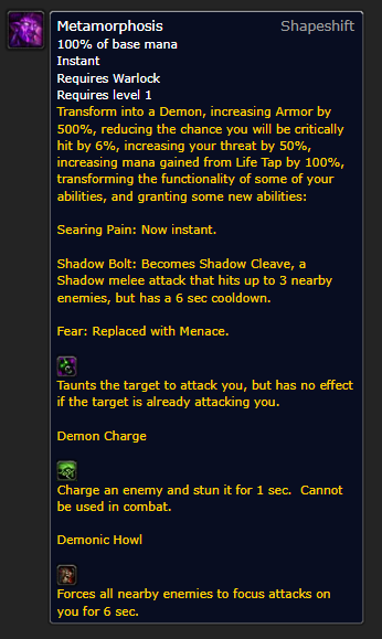 The much talked about Warlock Metamorphosis Rune for tanking in WoW Classic has been found. Here's its location in the Season of Discovery.
